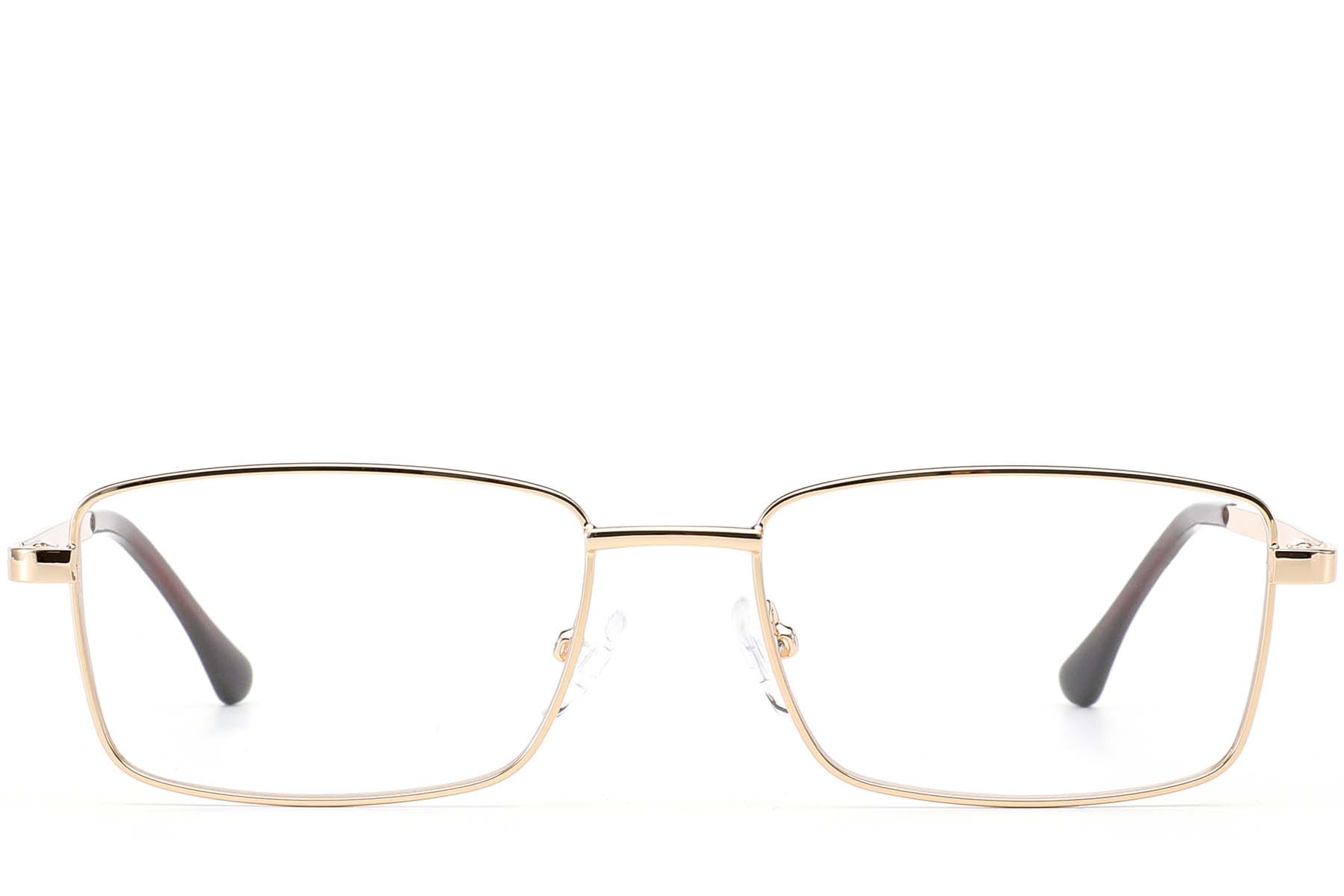 BS0420-0279_Golden_Rectangular_Metal_Glasses_front