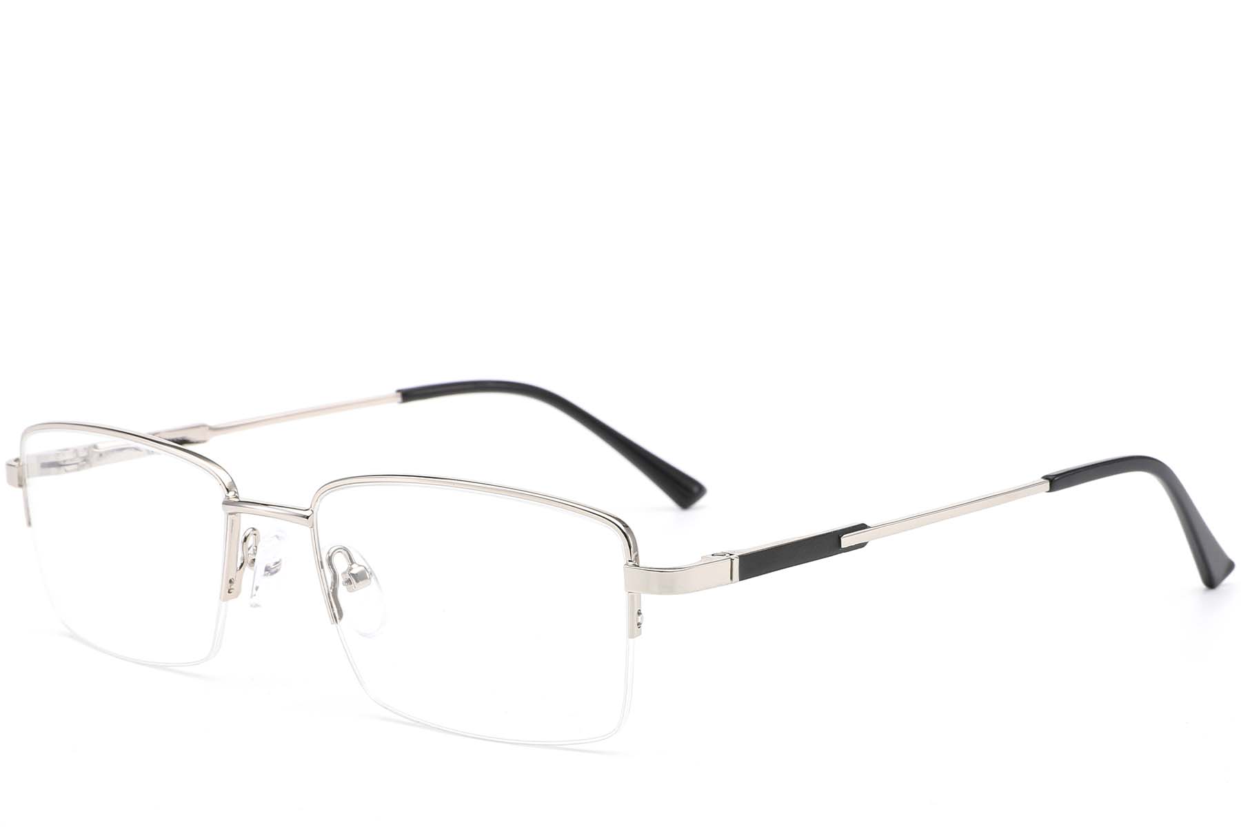 BS0420-0284_Silver_Semi-rimless_Metal_Glasses_corner