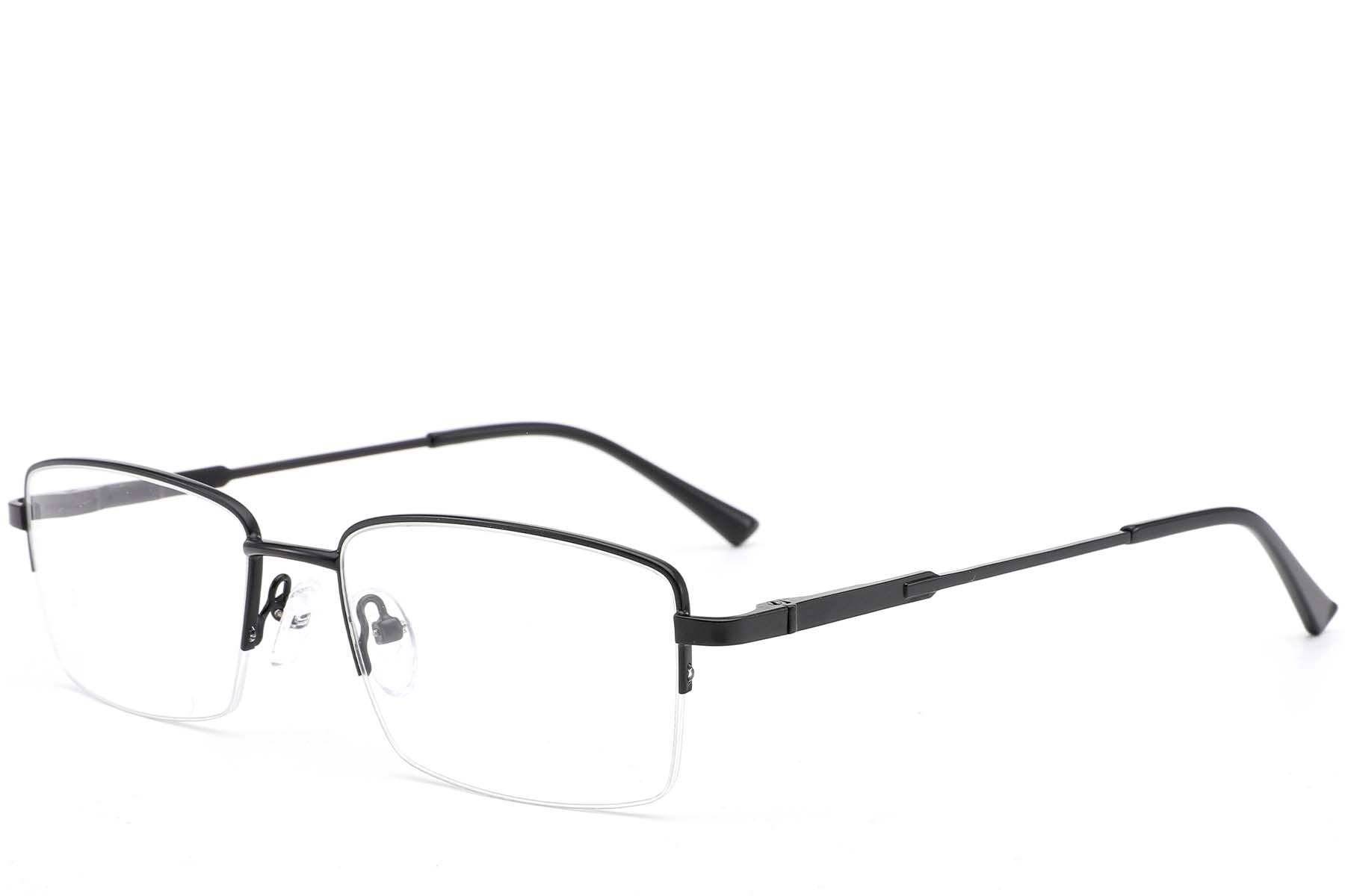 BS0420-0286_Black_Semi-rimless_Metal_Glasses_corner
