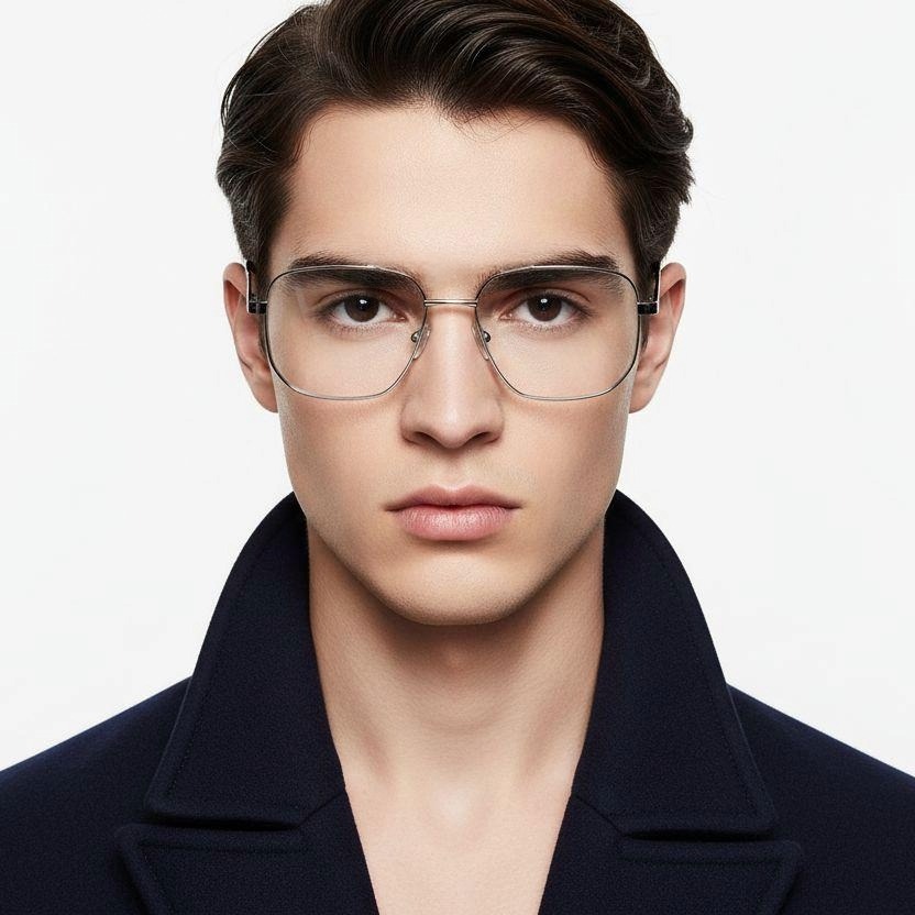 BS0420-0288_Silver_Geometric_Metal_Glasses_model