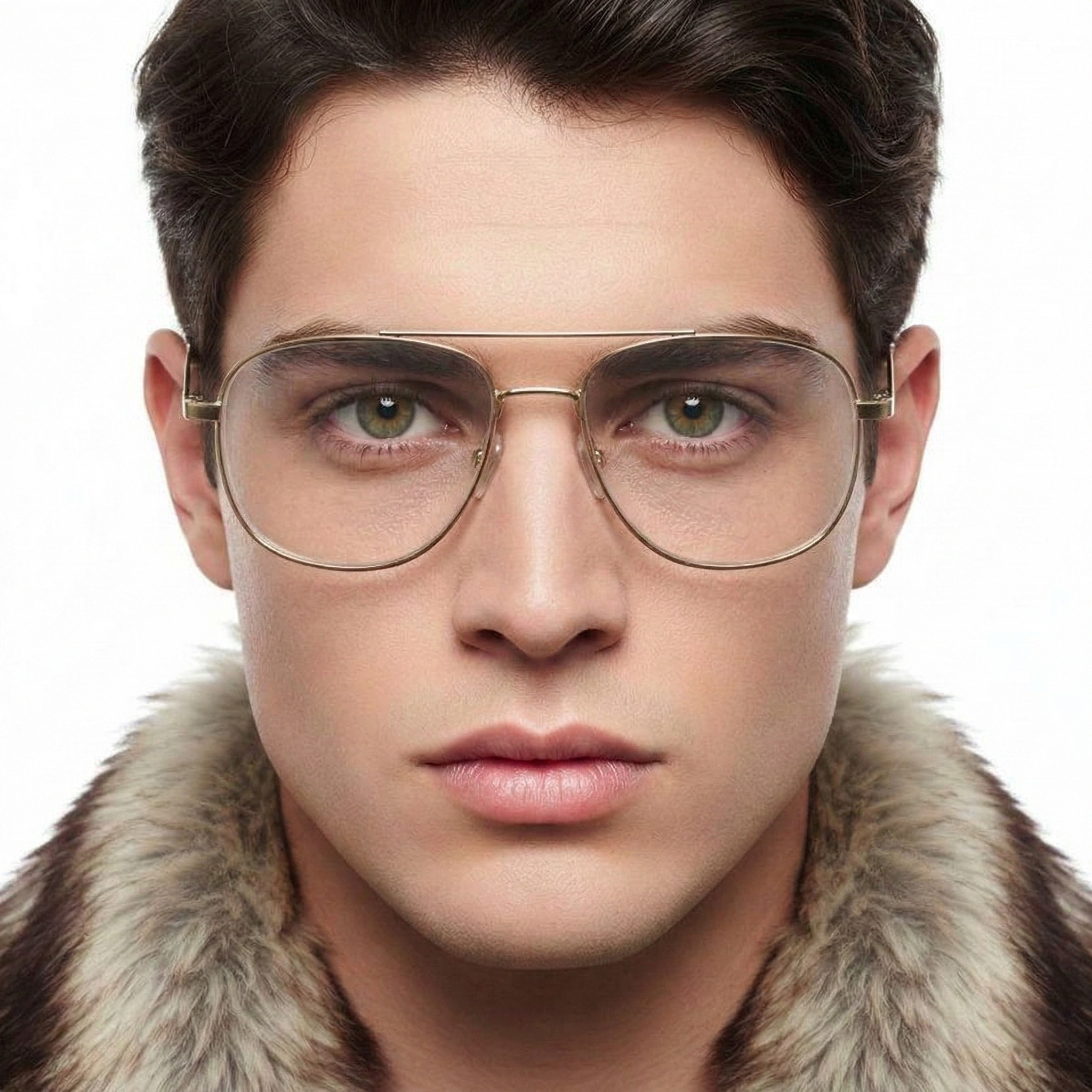 BS0420-0291_Golden_Aviator_Metal_Glasses_model