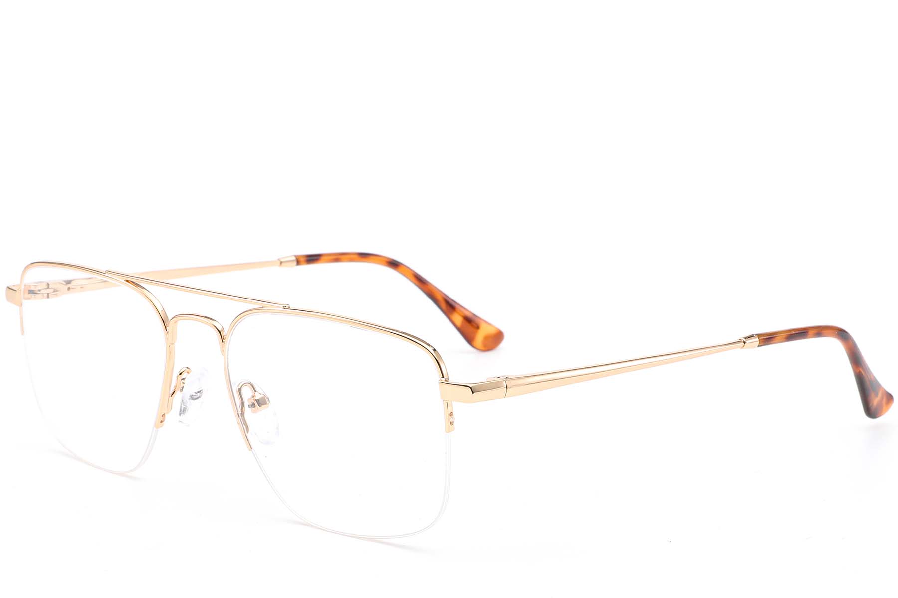 BS0420-0295_Golden_Semi-rimless_Metal_Glasses_corner