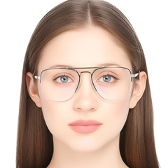 BS0420-0296_Silver_Semi-rimless_Metal_Glasses_model
