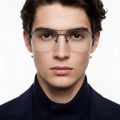 BS0420-0298_Black_Semi-rimless_Metal_Glasses_model