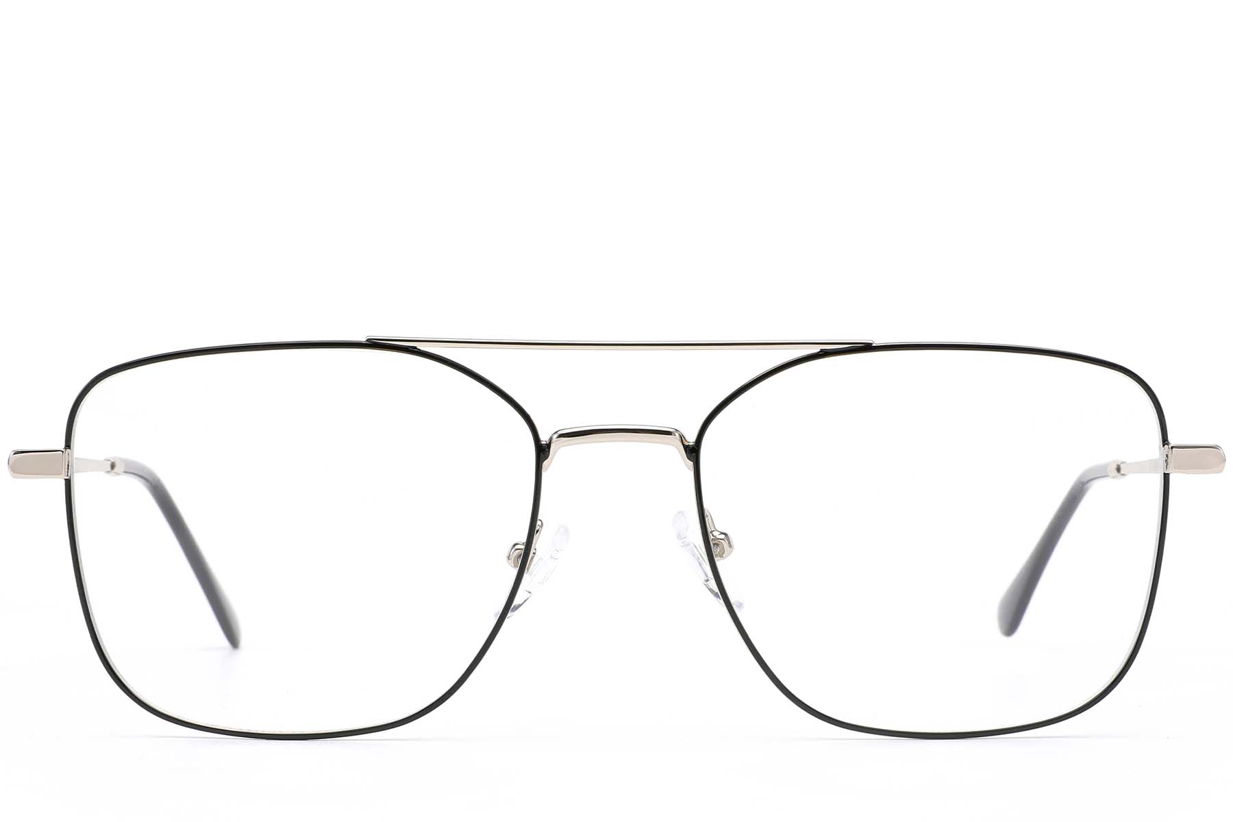 BS0420-0300_Silver_Aviator_Metal_Glasses_front