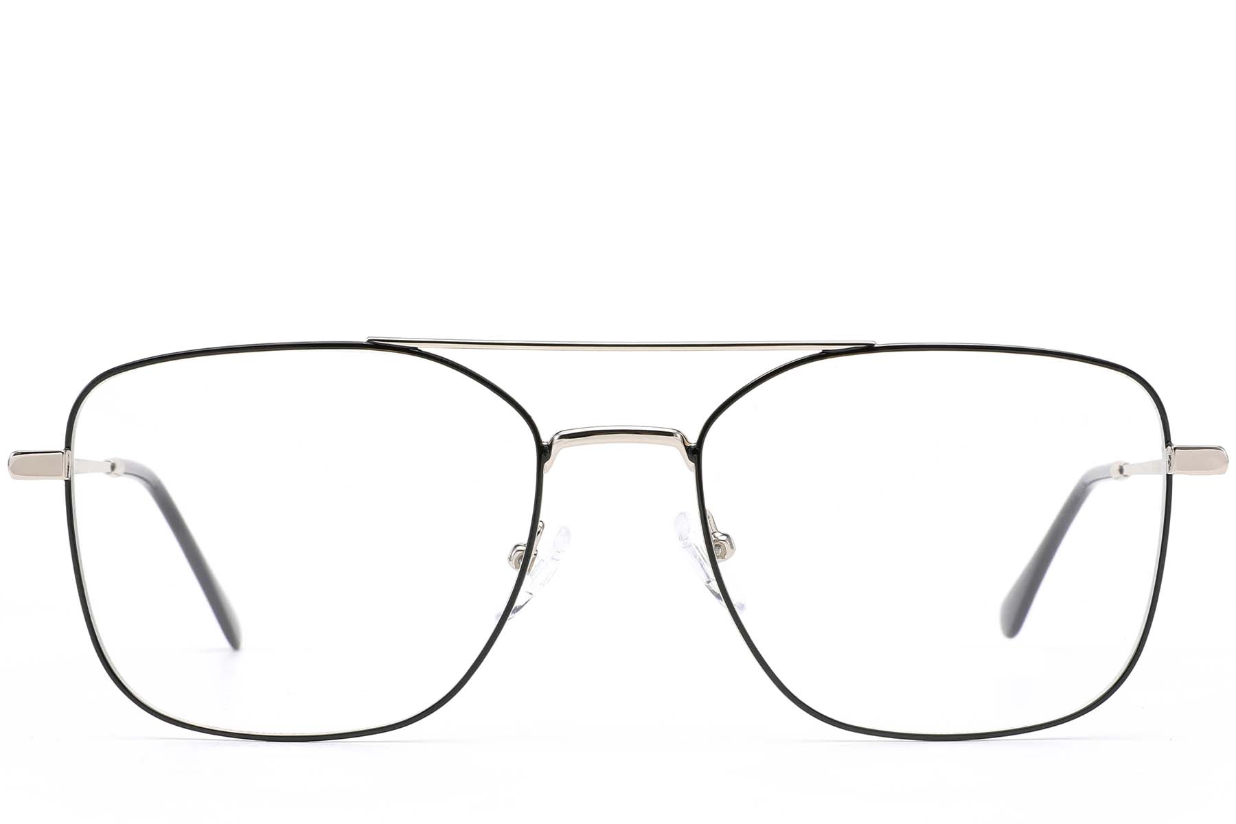 BS0420-0300_Silver_Aviator_Metal_Glasses_front