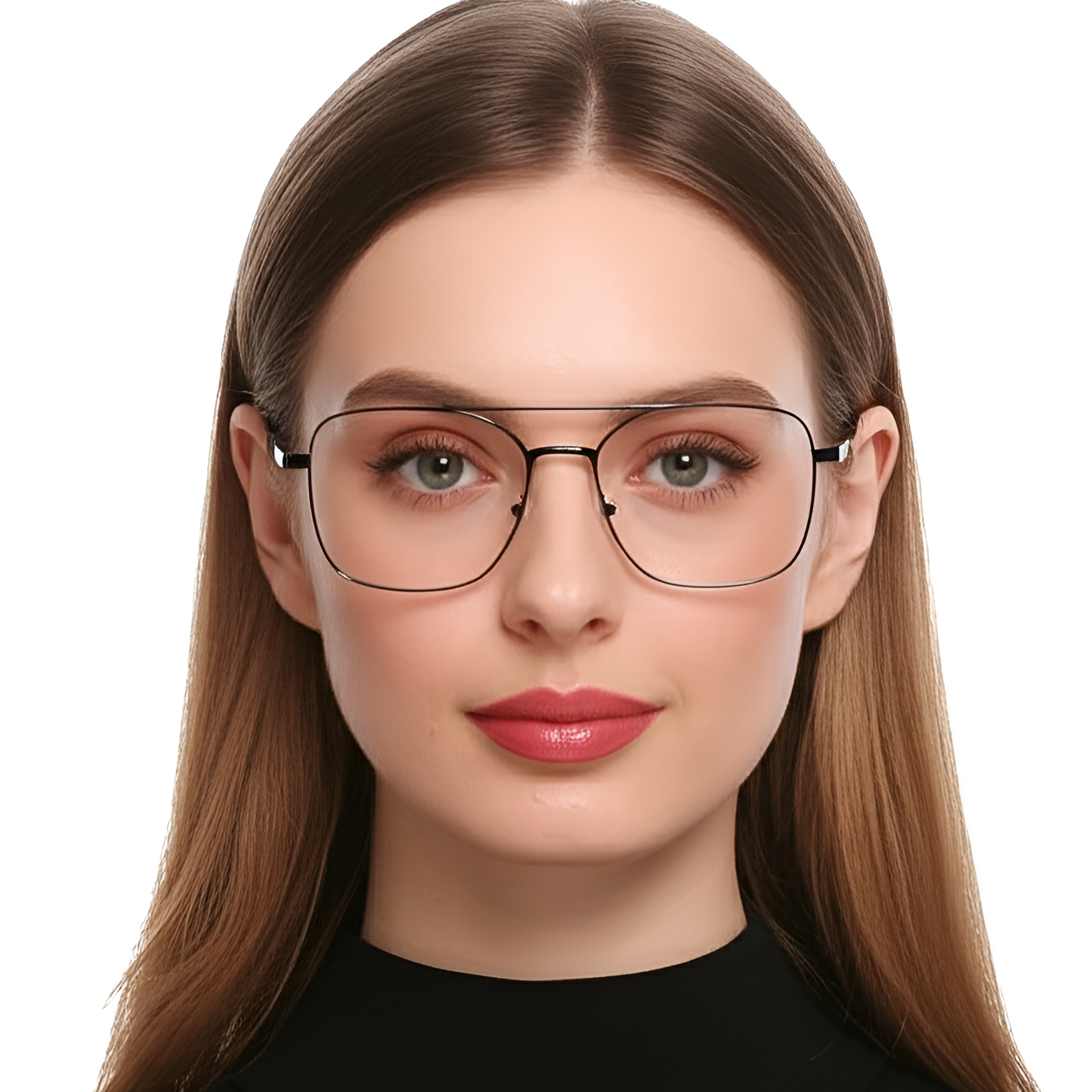 BS0420-0302_Black_Aviator_Metal_Glasses_model