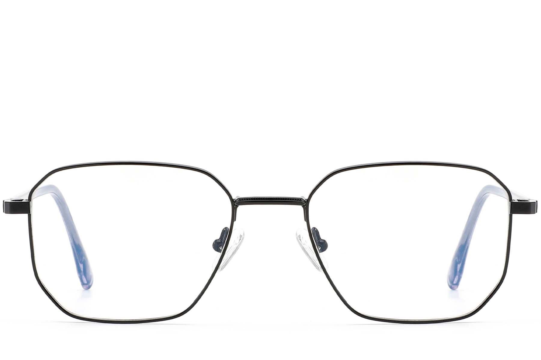 BS0420-0314_Black_Geometric_Metal_Glasses_front