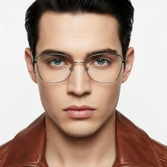 bs0420-0328_silver_rectangular_metal_glasses_model