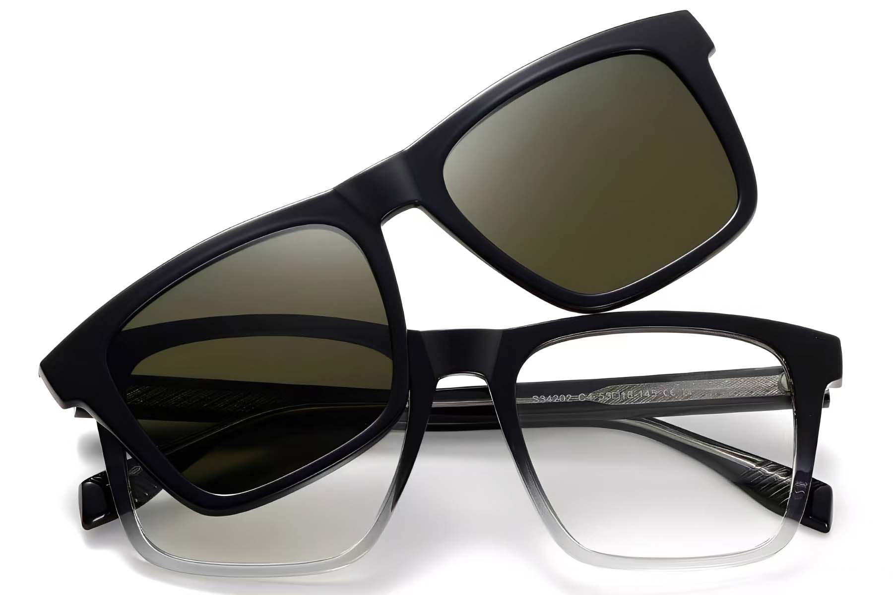 BS0420-0413_Black_Rectangular_TR90_Sunglasses_front