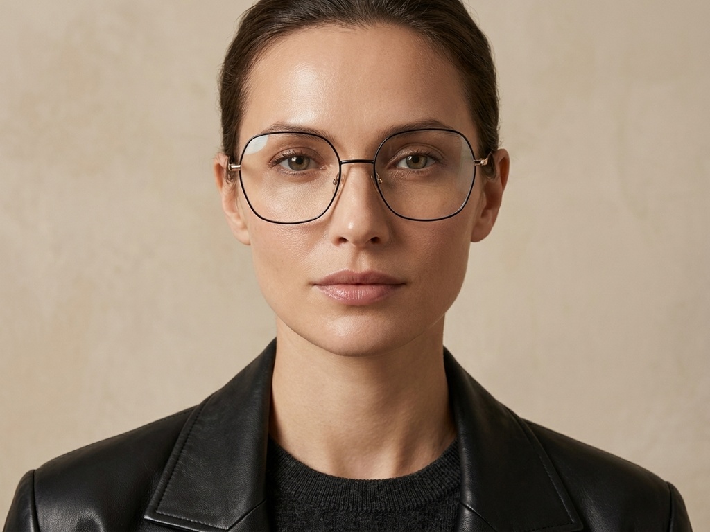 BS0420-0438_Black_Geometric_Metal_Glasses-tryon_female