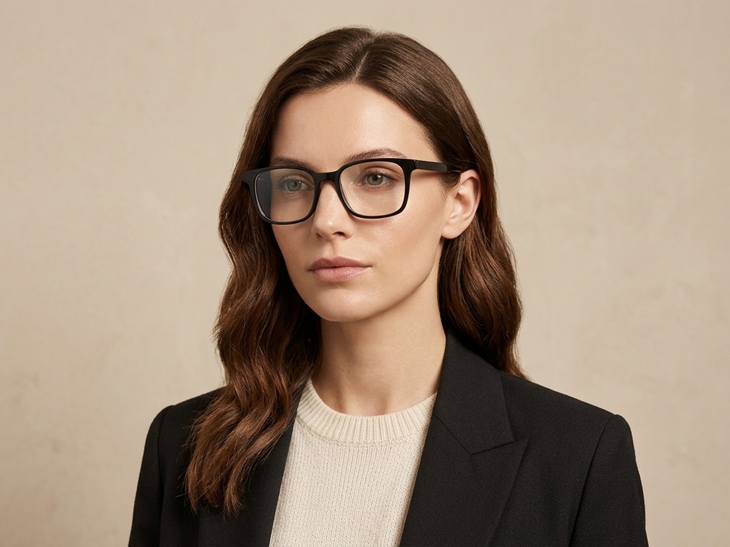 BS0420-0446_Black_Rectangular_Acetate_Glasses-tryon_female