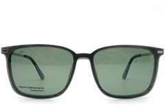 Rectangular Green Ultem Clip-on Sunglasses #BS0420-0449