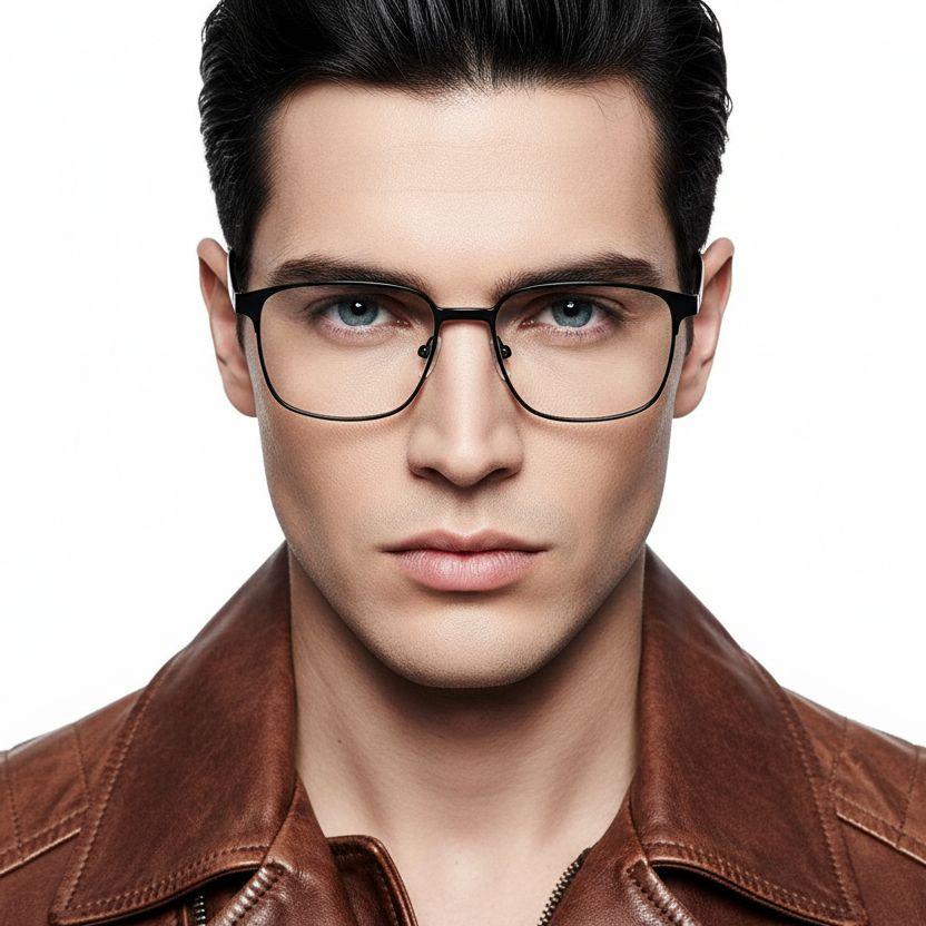 bs0420-0451_black_rectangular_metal_glasses_model