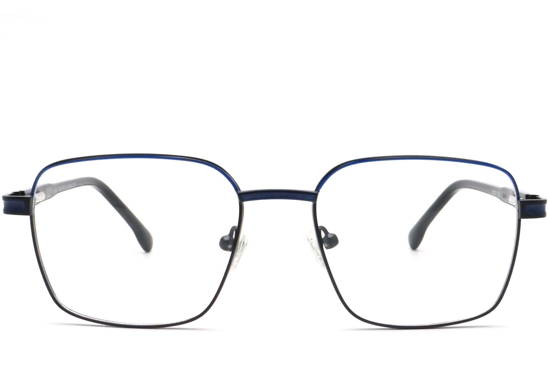 BS0420-0452_Black_Rectangular_Metal_Glasses_front