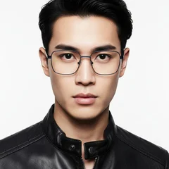 bs0420-0452_black_rectangular_metal_glasses_model