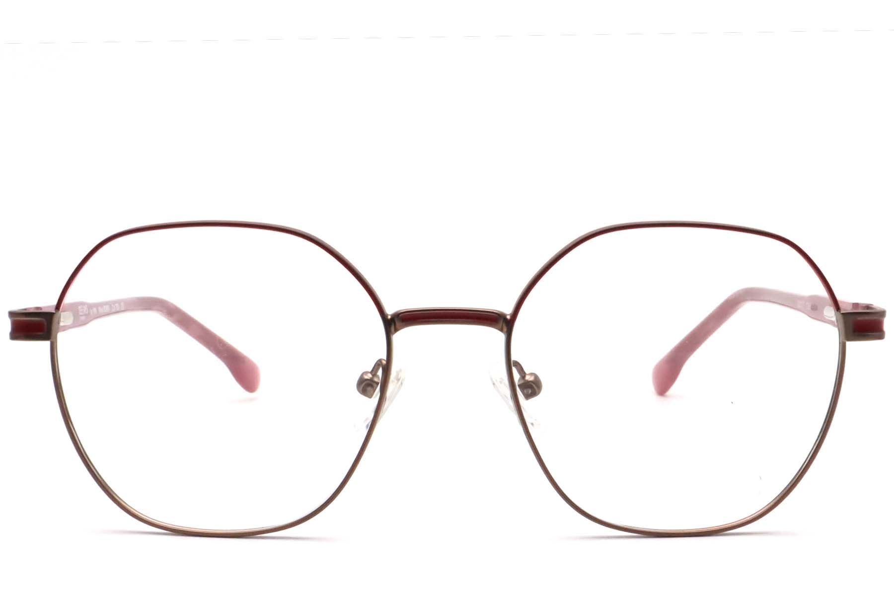 BS0420-0455_Brown_Geometric_Metal_Glasses_front