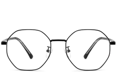 BS0423-0100_Black_Geometric_Metal_Glasses_front