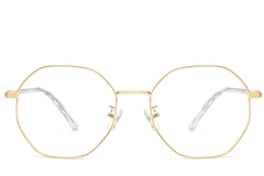 BS0423-0102_Golden_Geometric_Metal_Glasses_front