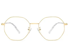 BS0423-0102_Golden_Geometric_Metal_Glasses_front