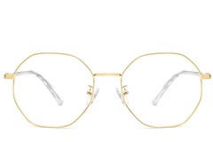 BS0423-0102_Golden_Geometric_Metal_Glasses_front