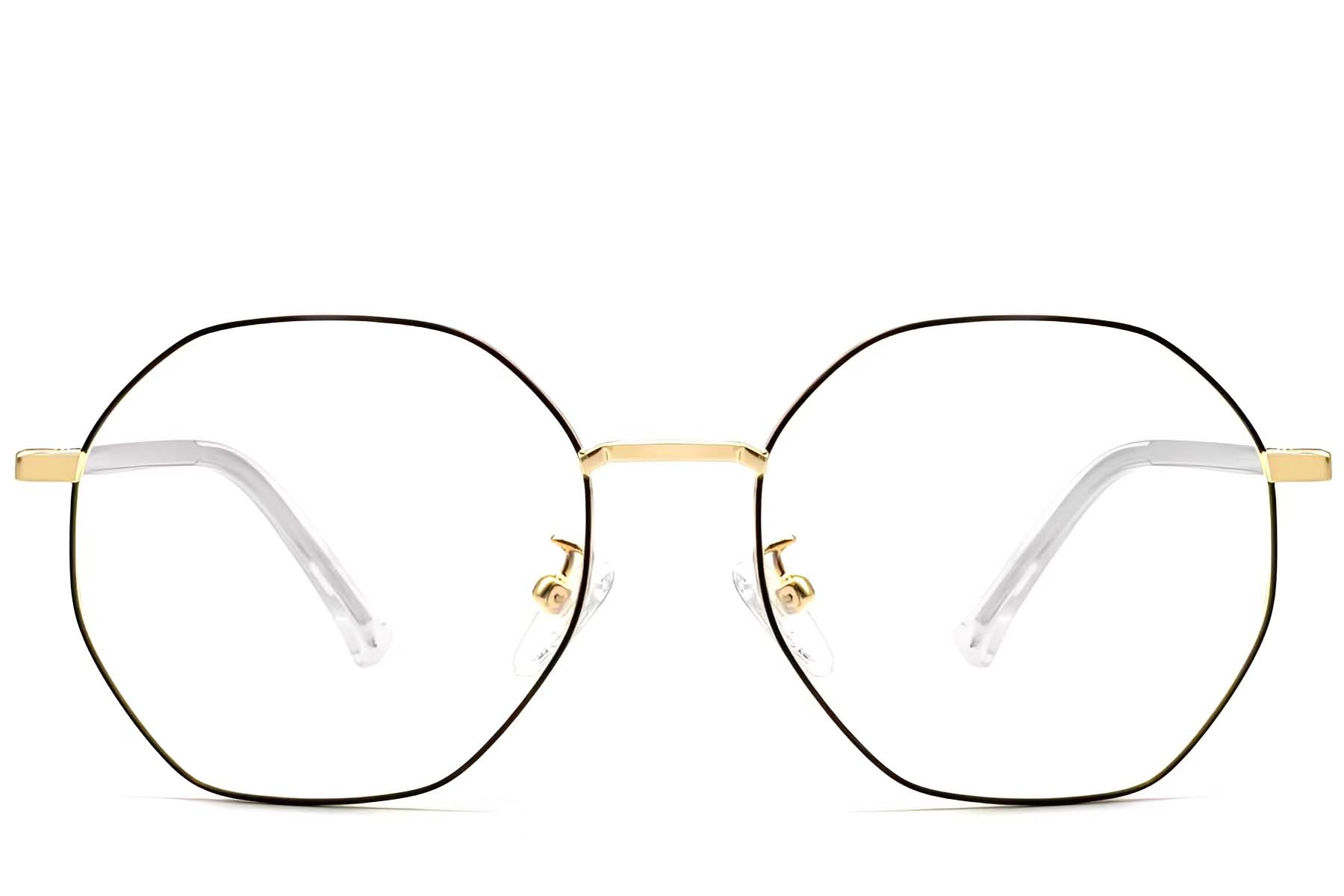 BS0423-0103_Black_Geometric_Metal_Glasses_front