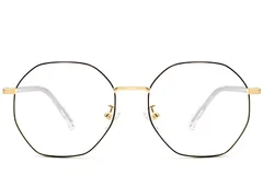 BS0423-0103_Black_Geometric_Metal_Glasses_front