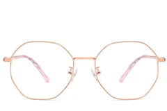 BS0423-0104_Pink_Geometric_Metal_Glasses_front