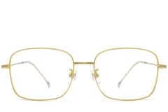 BS0423-0106_Golden_Rectangular_Titanium_Glasses_front