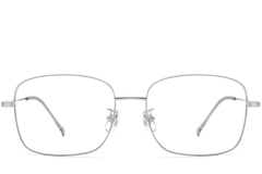 BS0423-0107_Silver_Rectangular_Titanium_Glasses_front