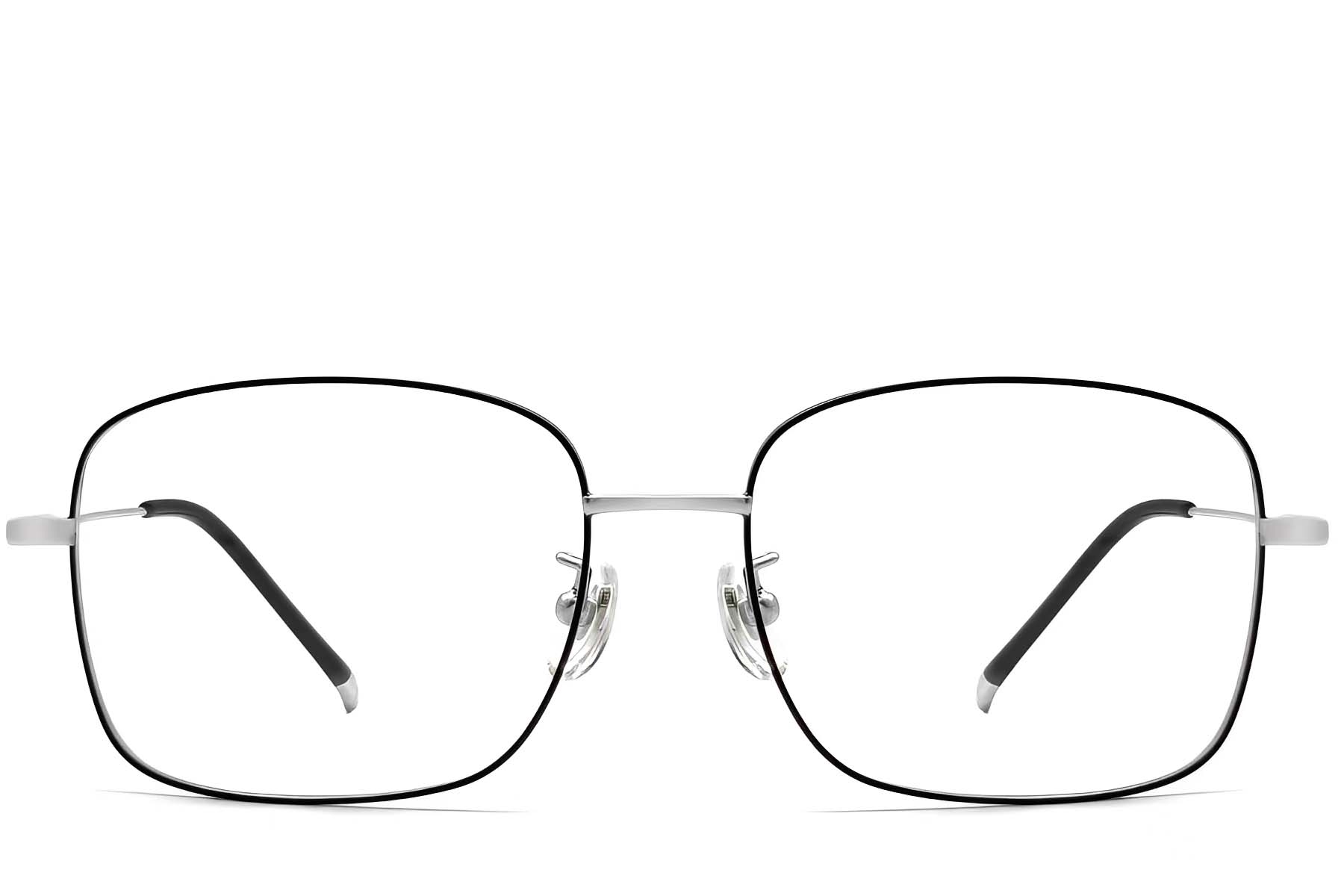 BS0423-0109_Black_Rectangular_Titanium_Glasses_front