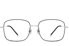BS0423-0109_Black_Rectangular_Titanium_Glasses_front