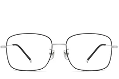 BS0423-0109_Black_Rectangular_Titanium_Glasses_front