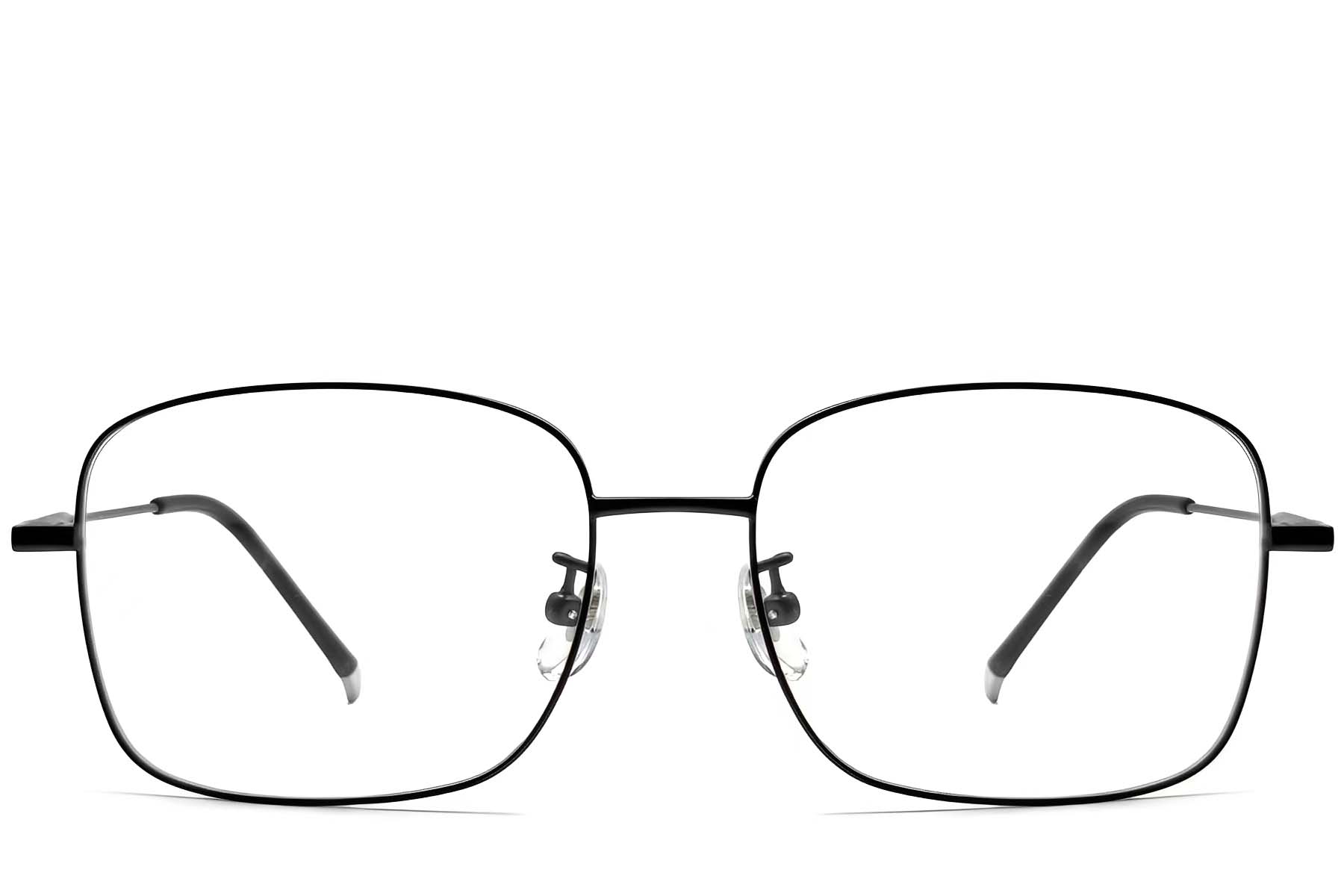 BS0423-0110_Black_Rectangular_Titanium_Glasses_front