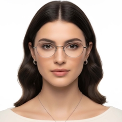 Oval Silver Titanium Glasses #BS0423-0121
