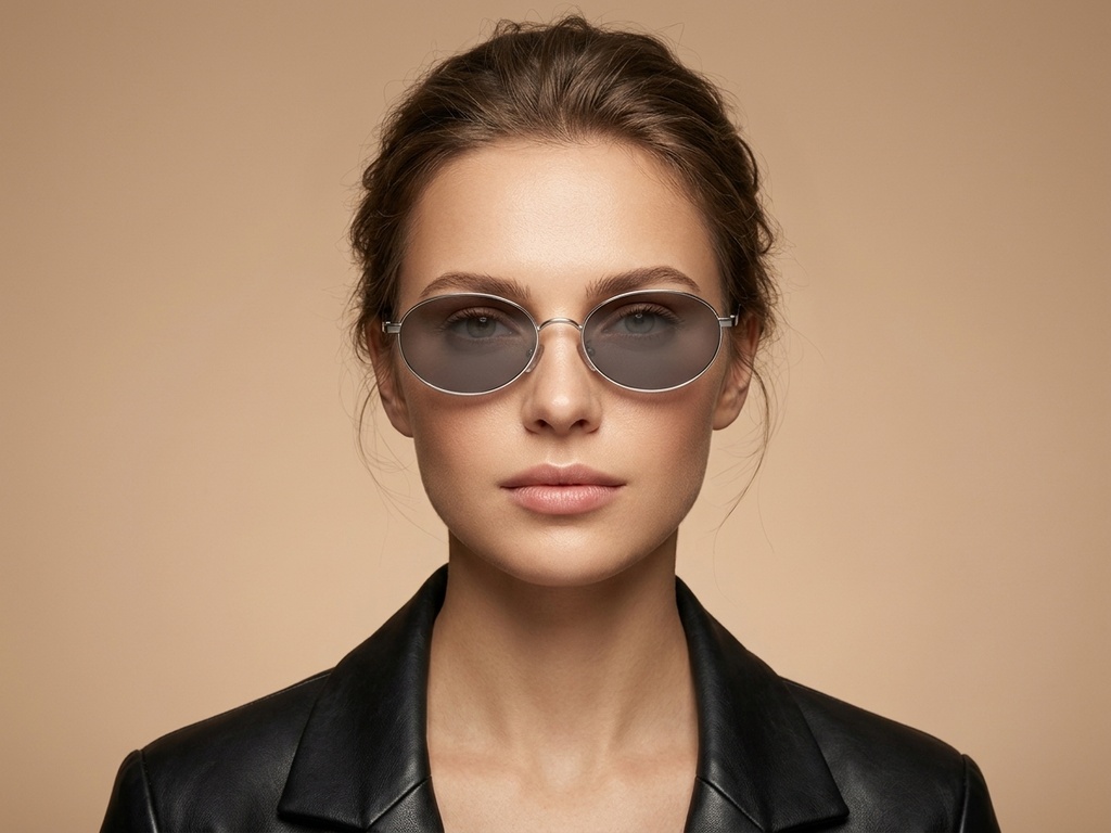 BS0423-0145_Silver_Oval_Metal_Sunglasses-tryon_female
