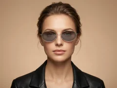 BS0423-0145_Silver_Oval_Metal_Sunglasses-tryon_female