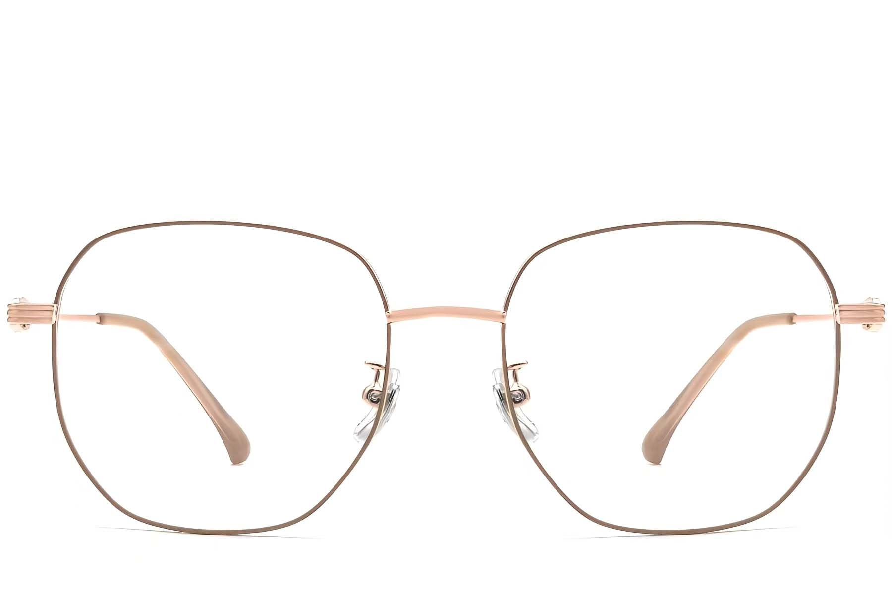 BS0423-0147_Brown_Geometric_Metal_Glasses_front