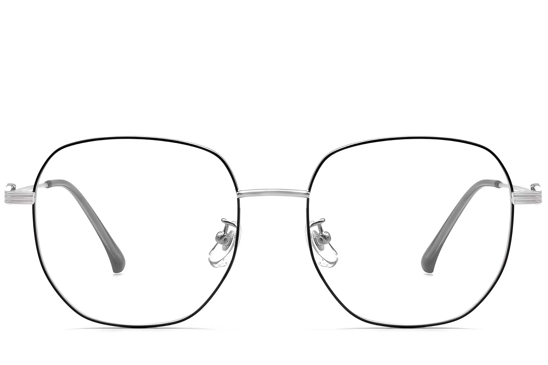 BS0423-0149_Black_Geometric_Metal_Glasses_front