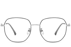 BS0423-0149_Black_Geometric_Metal_Glasses_front