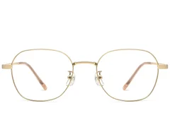 BS0423-0163_Golden_Geometric_Metal_Glasses_front