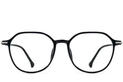BS0423-0239_Black_Geometric_TR90_Glasses_front