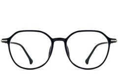 BS0423-0239_Black_Geometric_TR90_Glasses_front