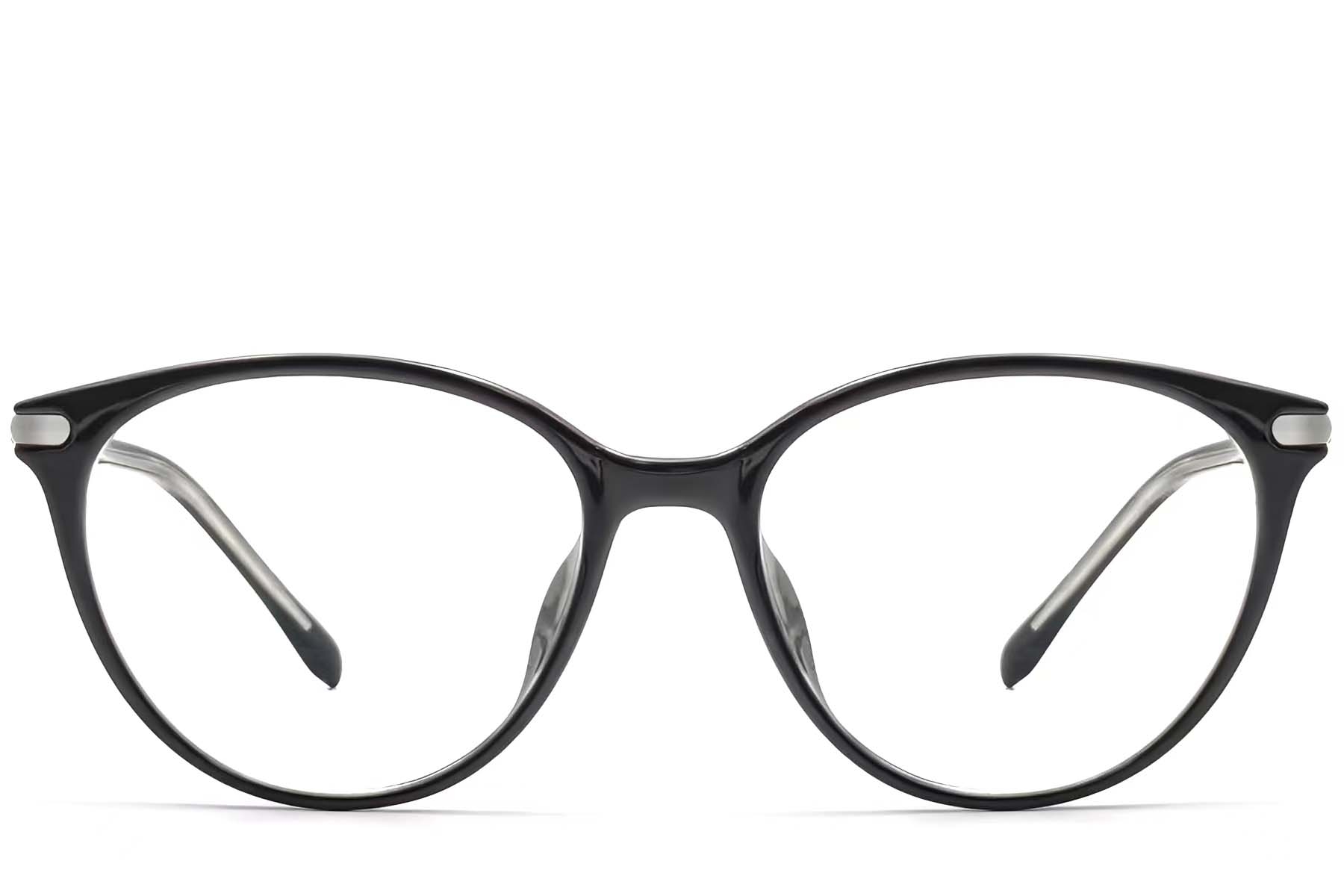 BS0423-0265_Black_Oval_TR90_Glasses_front