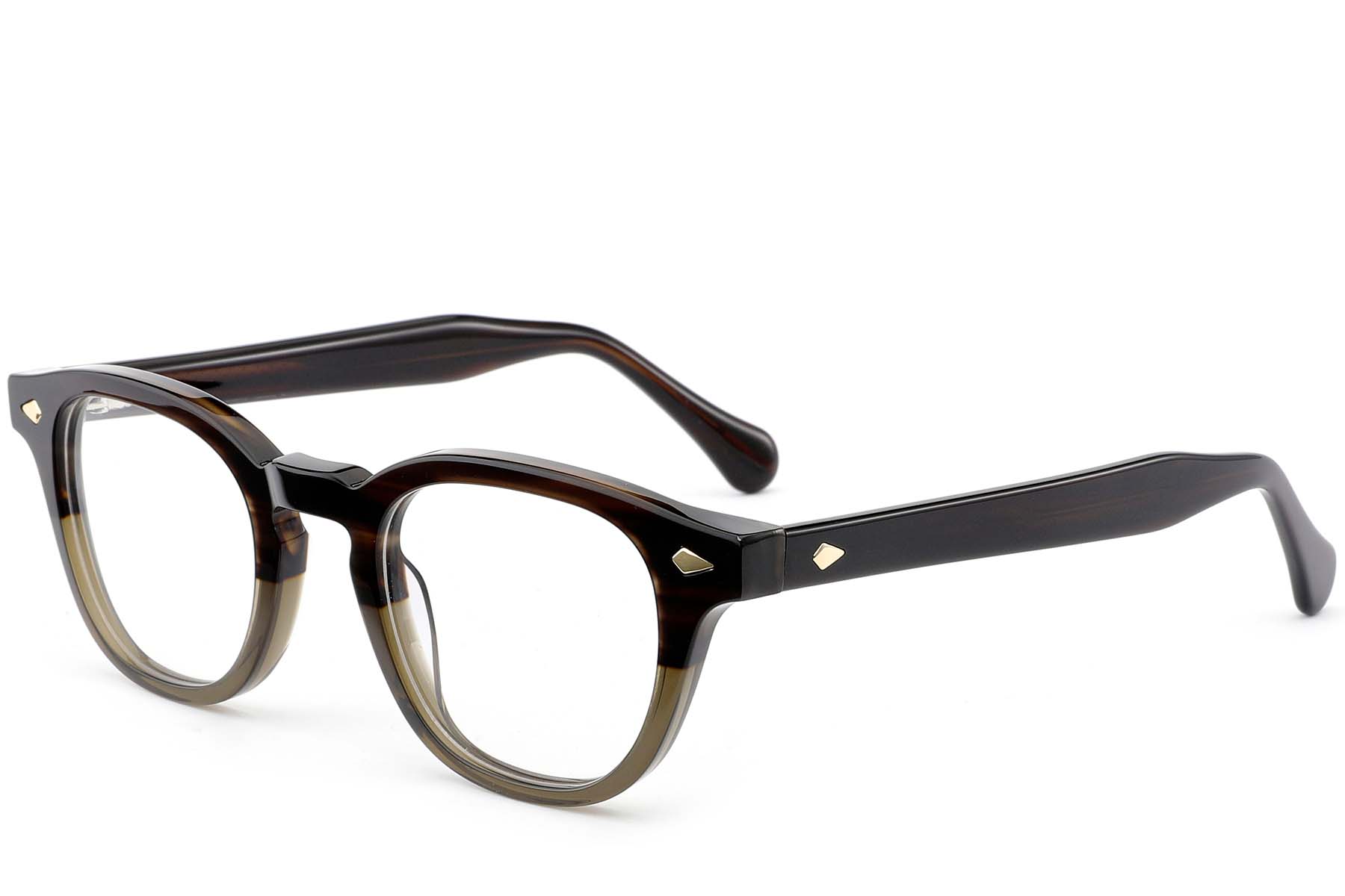 Oval Green Acetate Glasses #BS0522-0003