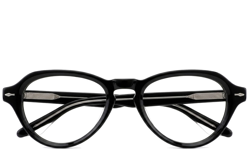Occhiali ovali in acetato nero #BS0522-0064