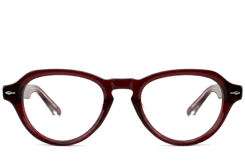 Oval Red Acetate Glasses #BS0522-0067
