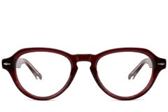 Oval Red Acetate Glasses #BS0522-0067