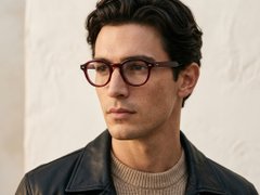 Oval Red Acetate Glasses #BS0522-0067