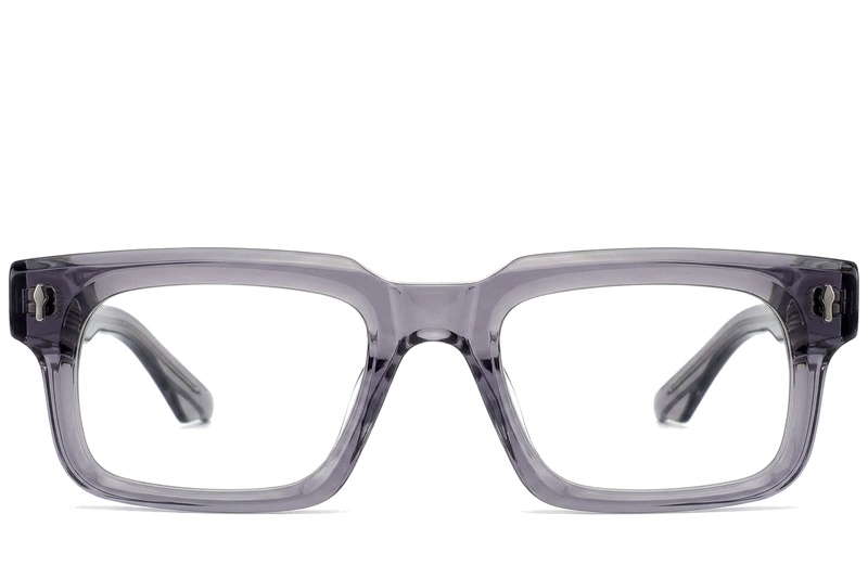 Rectangular Gray Acetate Glasses #BS0522-0074